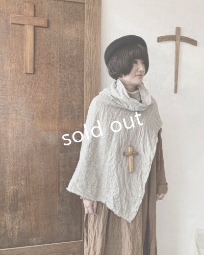 画像10: MARCHE' DE SOEUR/ウールリネンのポンチョ・杢ナチュラル