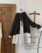 画像1: MARCHE' DE SOEUR／後ろりぼんショートプルオーバー・黒 (1)