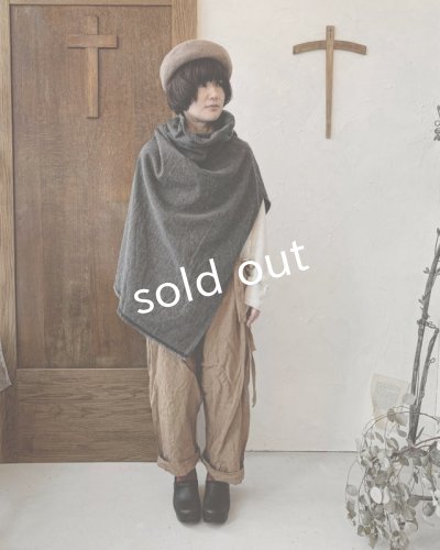 画像8: MARCHE' DE SOEUR／ウールへリンボンのポンチョ・杢チャコール