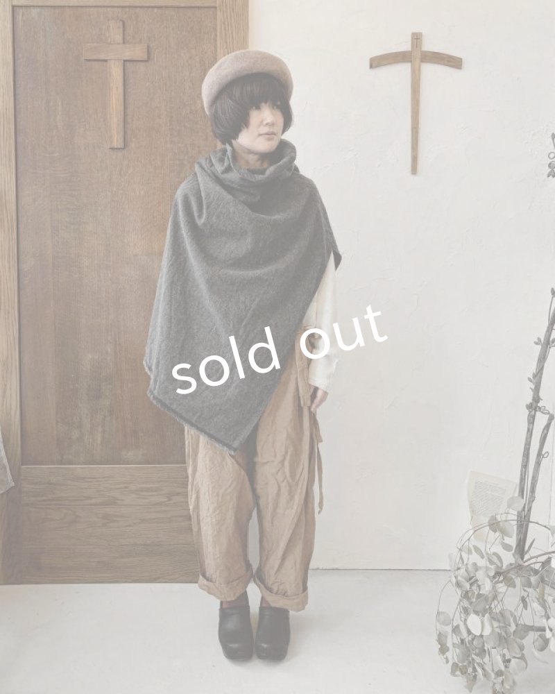 画像8: MARCHE' DE SOEUR／ウールへリンボンのポンチョ・杢チャコール (8)