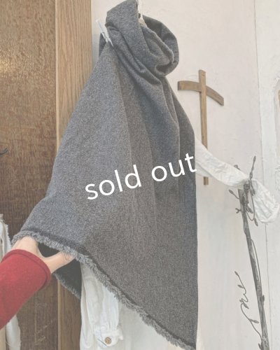 画像3: MARCHE' DE SOEUR／ウールへリンボンのポンチョ・杢チャコール