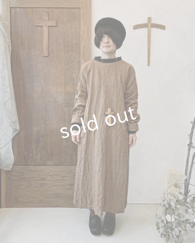 画像7: MARCHE' DE SOEUR／後ろりぼんワンピース・柿渋染め (7)