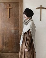画像9: MARCHE' DE SOEUR／ウールリネンのポンチョ・杢ナチュラル (9)