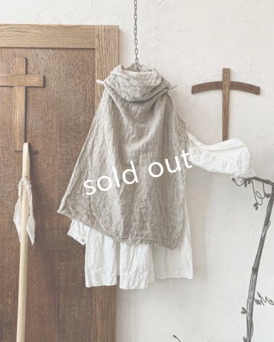 画像7: MARCHE' DE SOEUR/ウールリネンのポンチョ・杢ナチュラル