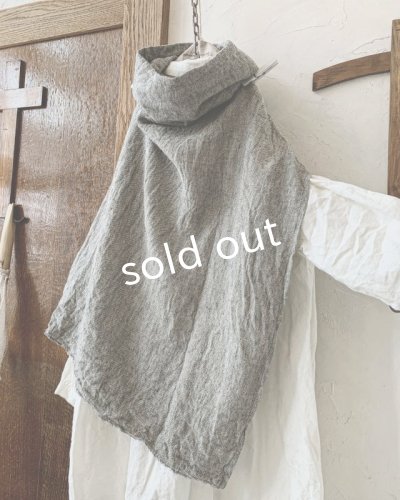 画像8: MARCHE' DE SOEUR/ウールリネンのポンチョ・杢グレー