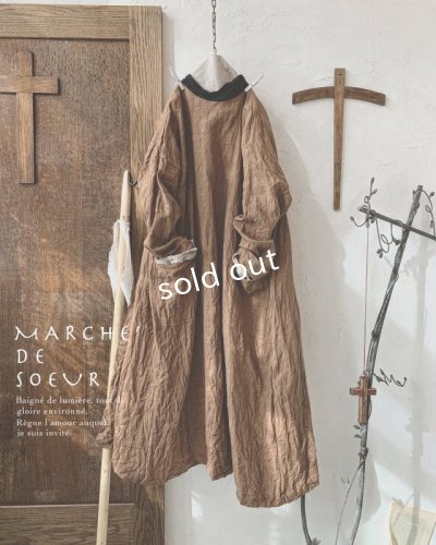 画像2: MARCHE' DE SOEUR／後ろりぼんワンピース・柿渋染め