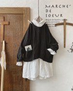 画像2: MARCHE' DE SOEUR／後ろりぼんショートプルオーバー・黒 (2)