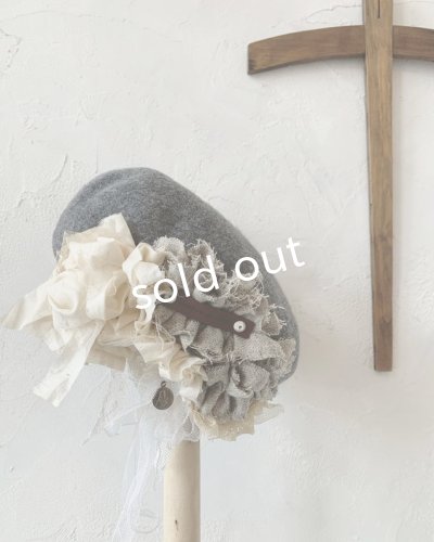 画像4: pollenbienco/アンティークレースのベレー・C