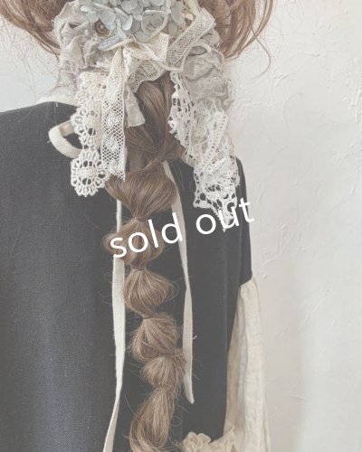 画像10: pollenbienco/アンティークレースとプリザーブドのウィッグバレッタ・B