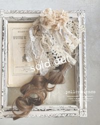 pollenbienco／アンティークレースとプリザーブドのウィッグバレッタ・A