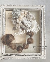 pollenbienco／アンティークレースとプリザーブドのウィッグバレッタ・B