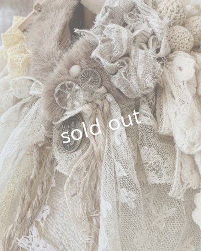 画像7: pollenbienco/アンティークレースのファーティペット・C