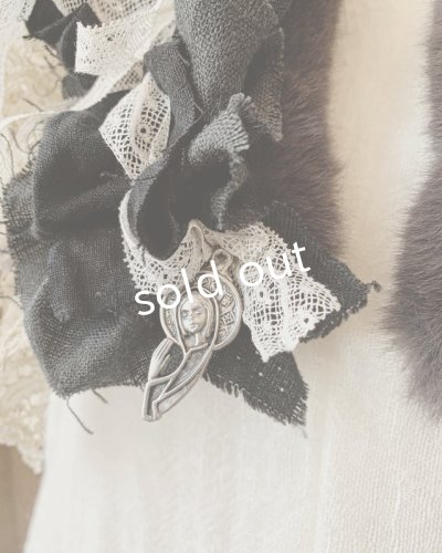 画像9: pollenbienco/アンティークレースのファーティペット・A