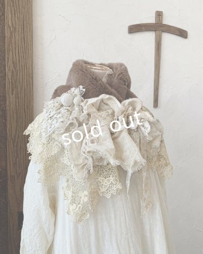 画像7: pollenbienco/アンティークレースのファーティペット・B