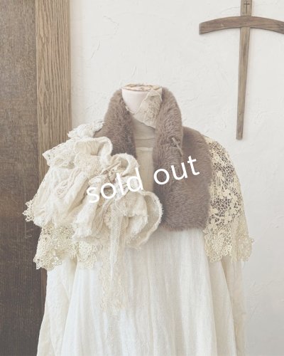 画像6: pollenbienco/アンティークレースのファーティペット・B