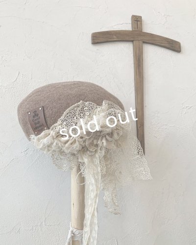 画像3: pollenbienco/アンティークレースのベレー・D