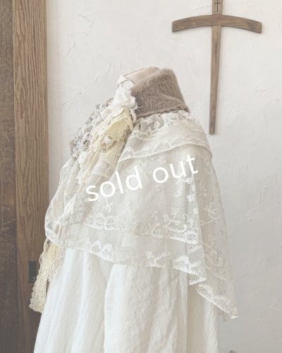 画像4: pollenbienco/アンティークレースのファーティペット・C