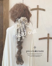 pollenbienco／アンティークレースとプリザーブドのウィッグバレッタ・B