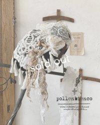 pollenbienco／アンティークレースのベレー・黒
