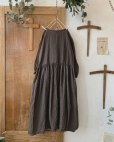 画像5: mifumi／アトリエ刺繍 キャロルのドレス・こげ茶×エクリュ (5)