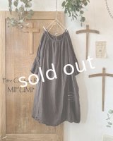 mifumi／アトリエ刺繍 森のオーバーワンピース・こげ茶
