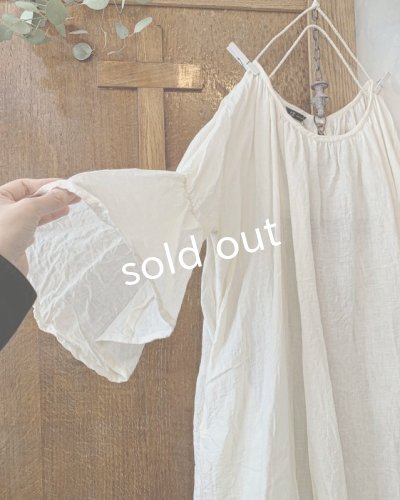 画像6: mifumi/アトリエ刺繍 森のオーバーワンピース・こげ茶