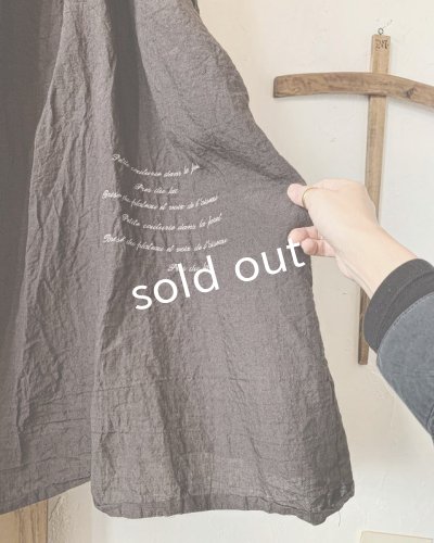 画像3: mifumi/アトリエ刺繍 森のオーバーワンピース・こげ茶