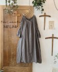 画像1: mifumi／アトリエ刺繍 森のオーバーワンピース・濃灰 (1)