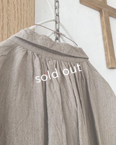 画像5: HALLELUJAH／1890's Bourgeron 羊飼いシャツワンピース・ Brown（110cm丈）