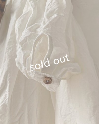 画像7: HALLELUJAH／1890's Bourgeron 羊飼いシャツワンピース・Off White（110cm丈）