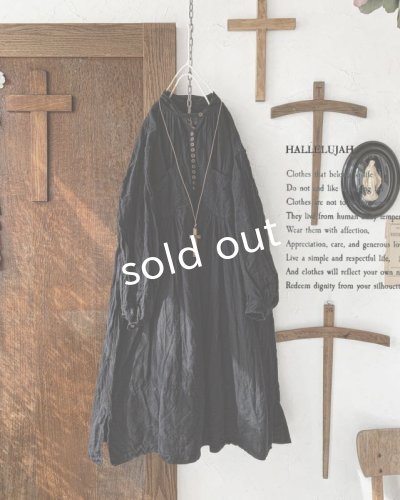 画像4: HALLELUJAH/1890's Bourgeron 羊飼いシャツワンピース・Black(110cm丈)