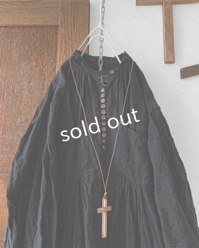 画像5: HALLELUJAH/1890's Bourgeron 羊飼いシャツワンピース・Black(110cm丈)