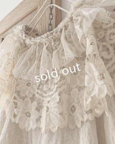 画像3: pollenbienco／アンティークレースのガーゼベスト・a