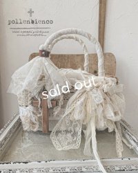 pollenbienco／アンティークレースと十字架のラウンドバッグ