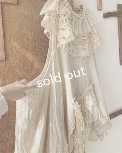 画像5: pollenbienco／アンティークレースのガーゼベスト・a