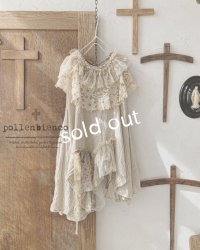 pollenbienco／アンティークレースのガーゼベスト・a