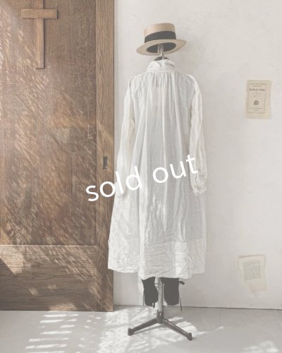 画像13: HALLELUJAH／1890's Bourgeron 羊飼いシャツワンピース・Off White（110cm丈）
