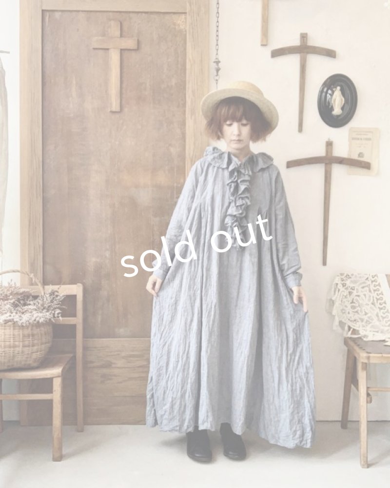 画像11: MARCHE' DE SOEUR／フローフリルワンピース・シャンブレーブルー (11)