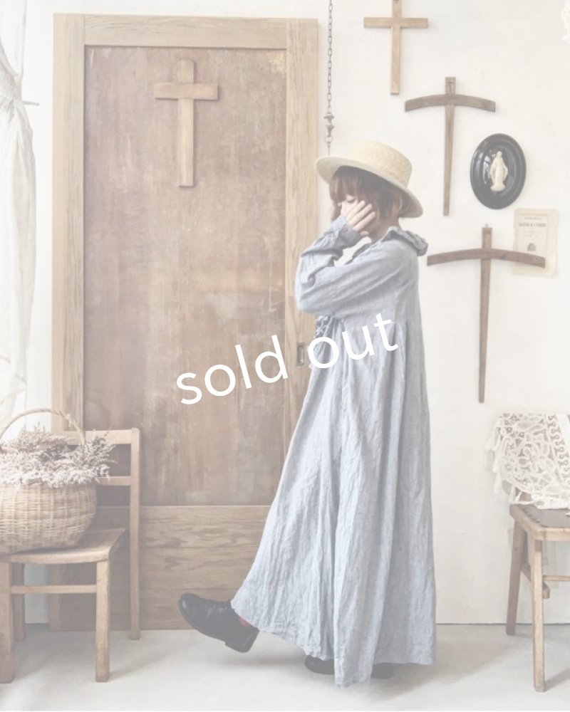 画像12: MARCHE' DE SOEUR／フローフリルワンピース・シャンブレーブルー (12)