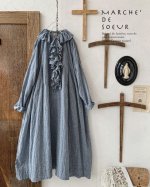 画像1: MARCHE' DE SOEUR／フローフリルワンピース・シャンブレーブルー (1)