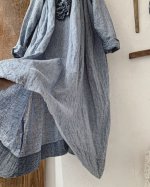 画像8: MARCHE' DE SOEUR／フローフリルワンピース・シャンブレーブルー (8)