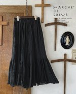 画像2: MARCHE' DE SOEUR／ギャザーペチパンツ・黒ボイルギャザー (2)