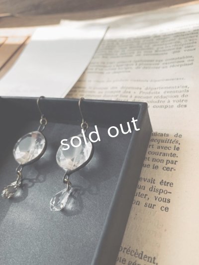 画像4: caco grass works/ヴィンテージガラスボタンのピアス・A