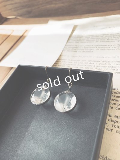 画像4: caco grass works/ヴィンテージガラスボタンのピアス・B