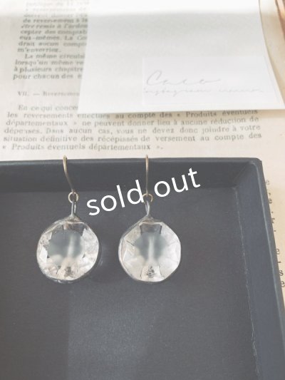 画像3: caco grass works/ヴィンテージガラスボタンのピアス・B