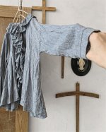 画像8: MARCHE' DE SOEUR／フローフリルブラウス・シャンブレーブルー (8)