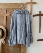 画像9: MARCHE' DE SOEUR／フローフリルブラウス・シャンブレーブルー (9)