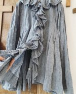 画像6: MARCHE' DE SOEUR／フローフリルブラウス・シャンブレーブルー (6)