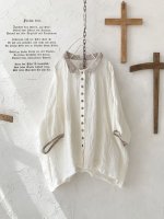 画像4: 【SALE】MARCHE' DE SOEUR／バイカラーボイルブラウス・オフ×生成り (4)