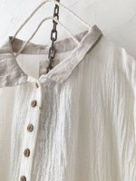 画像6: 【SALE】MARCHE' DE SOEUR／バイカラーボイルブラウス・オフ×生成り (6)